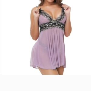 Elegant Purple Lace Chemise